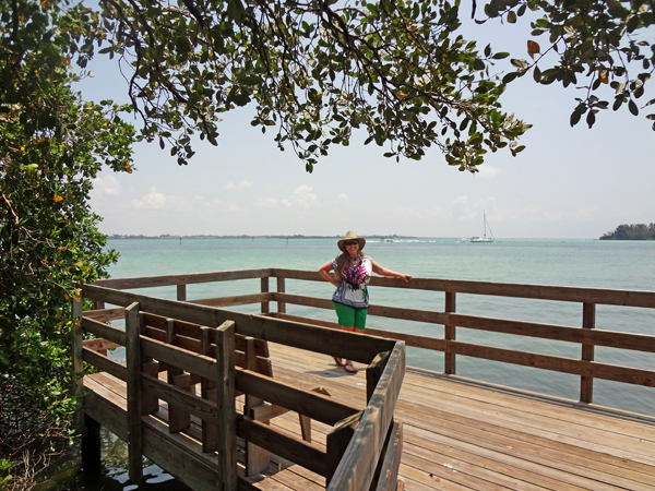 Karen Duquette on the boardwalk at Coquina Bay Walk in Leffis Key